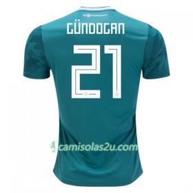 Camisolas de Futebol Alemanha Gundogan 21 Equipamento Alternativa Copa do Mundo 2018 Manga Curta